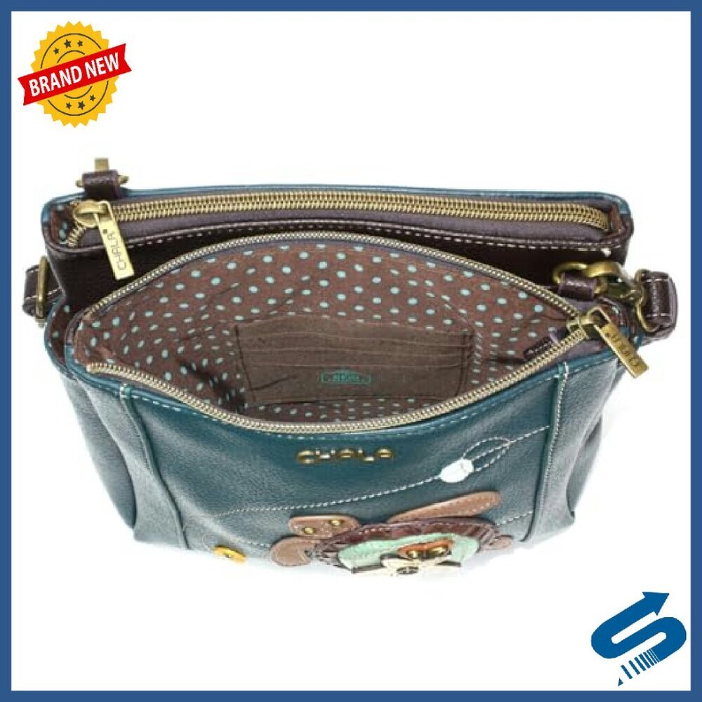 Faux Leather Crossbody Bag with RFID Protection, Adjustable Strap - Picture 5 of 6
